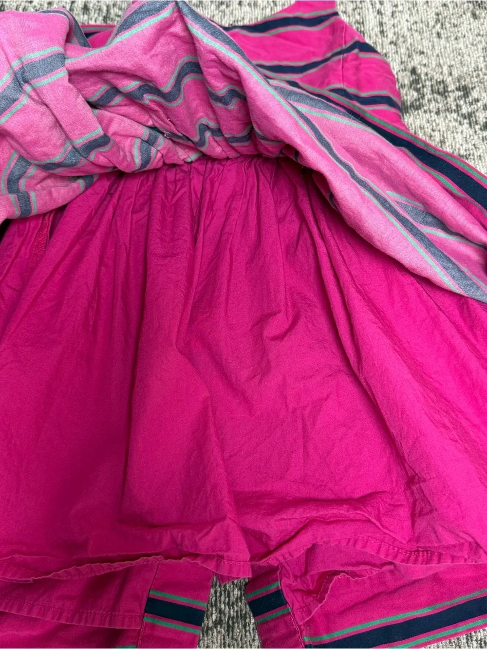 Polo Ralph Lauren Girls Pink Navy Blue Striped A-Line Sleeveless Party Dress Fit
